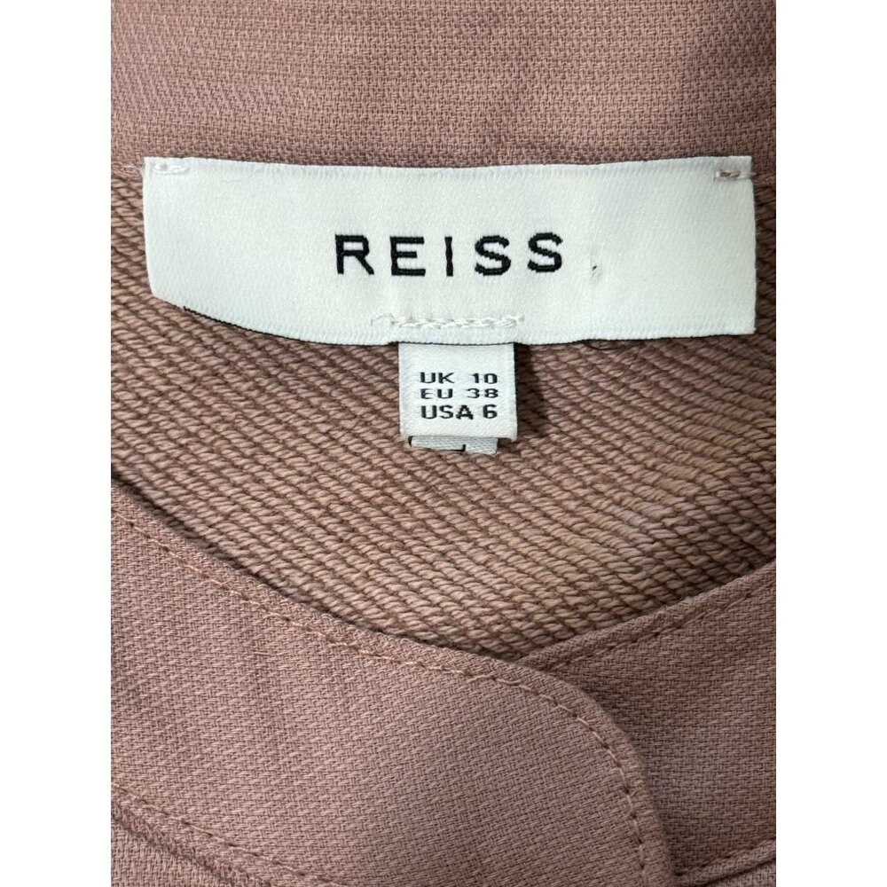 Reiss Emlyn Panel Detail Sweatshirt Dress Front Buttons Pockets Womens Size 6 - Picture 5 of 10
